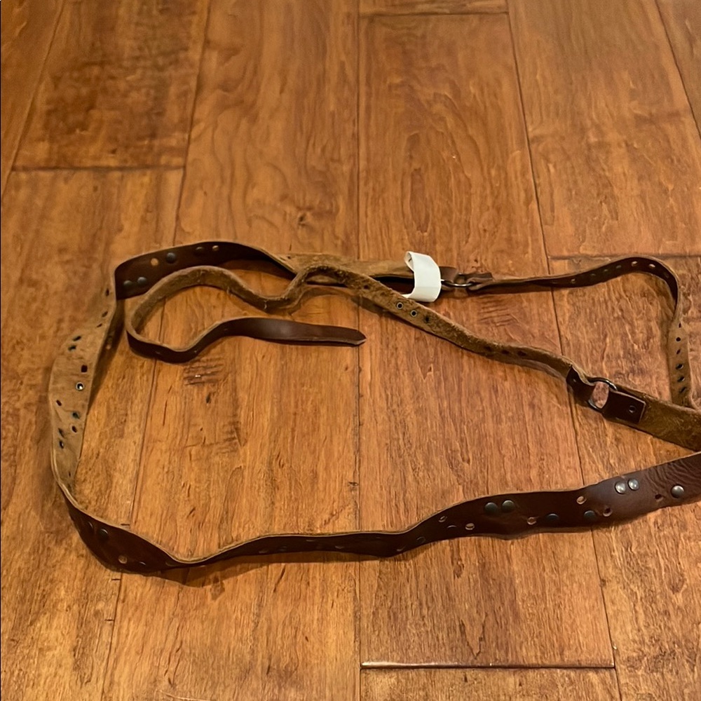 Free People Brown Leather Studded Belt